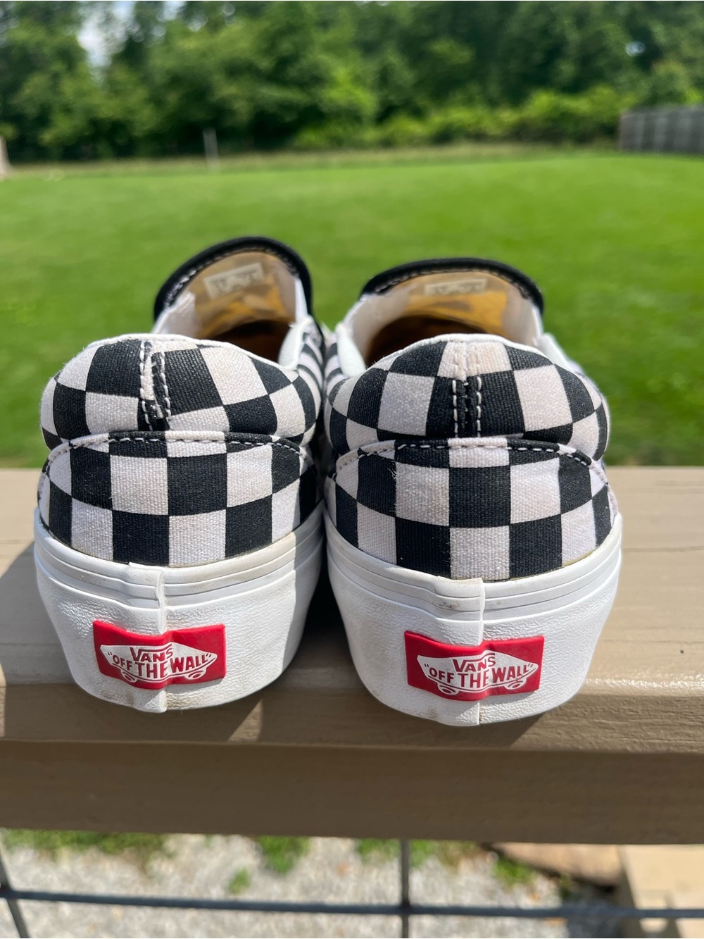 Vans
Customs Classic Platform Slip-On Sunflower 
Checkered Black/White/Yellow 🌻 - Picture 8 of 13